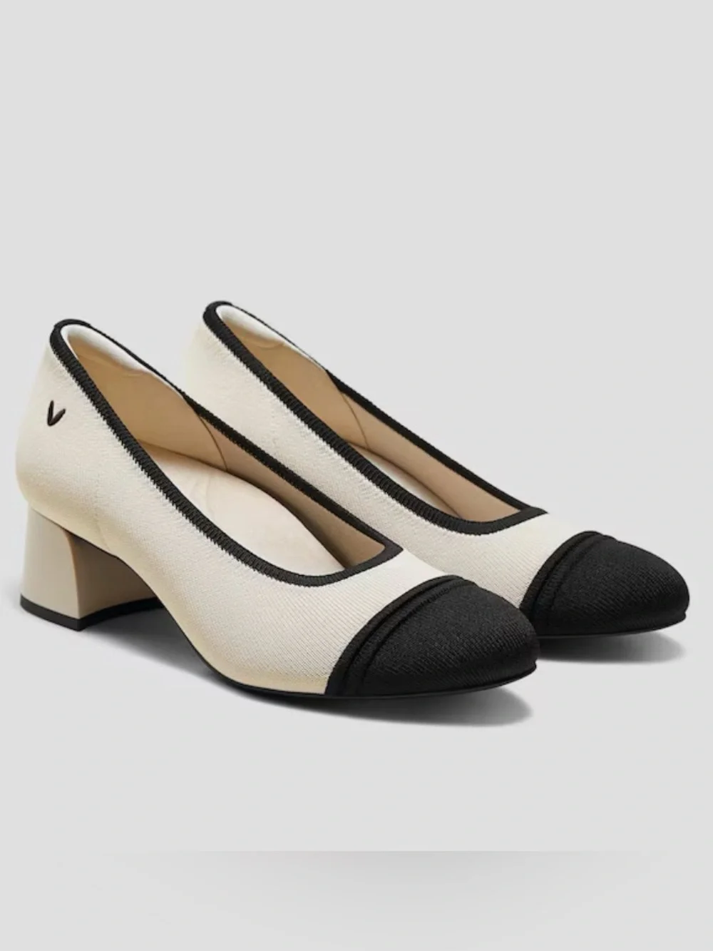 Vivaia 8 Comfy Colorblock Knit Block Heel Pumps Cushioned Arch Support Classic
